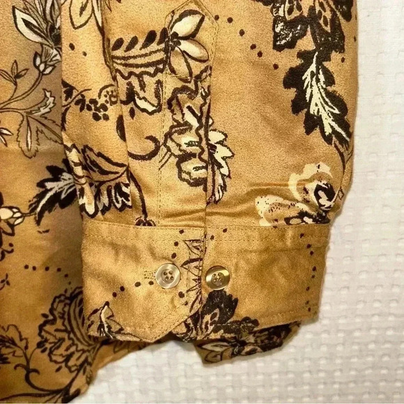 Woman Within Plus Size 2X (26-28) Faux Suede Moleskin Button Shirt Top Brown Tan - Picture 9 of 12